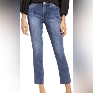 Wit & Wisdom Blue Straight Leg Jeans distressed